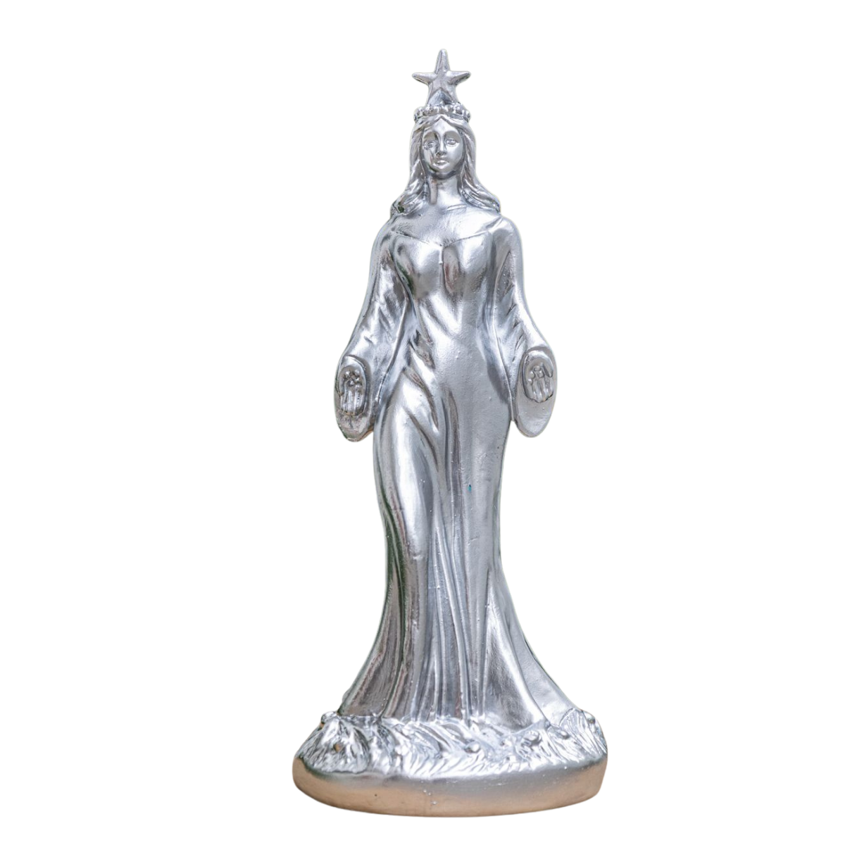 Estátua Iemanjá Prata Barbara Goy 35cm